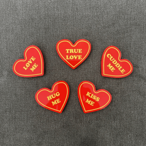 Love Hearts Magnets - Red Gold